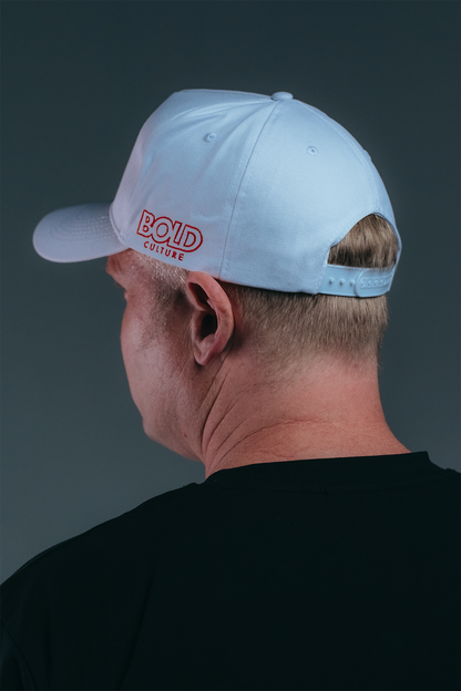 RED ON WHITE LOGO A FRAME CAP